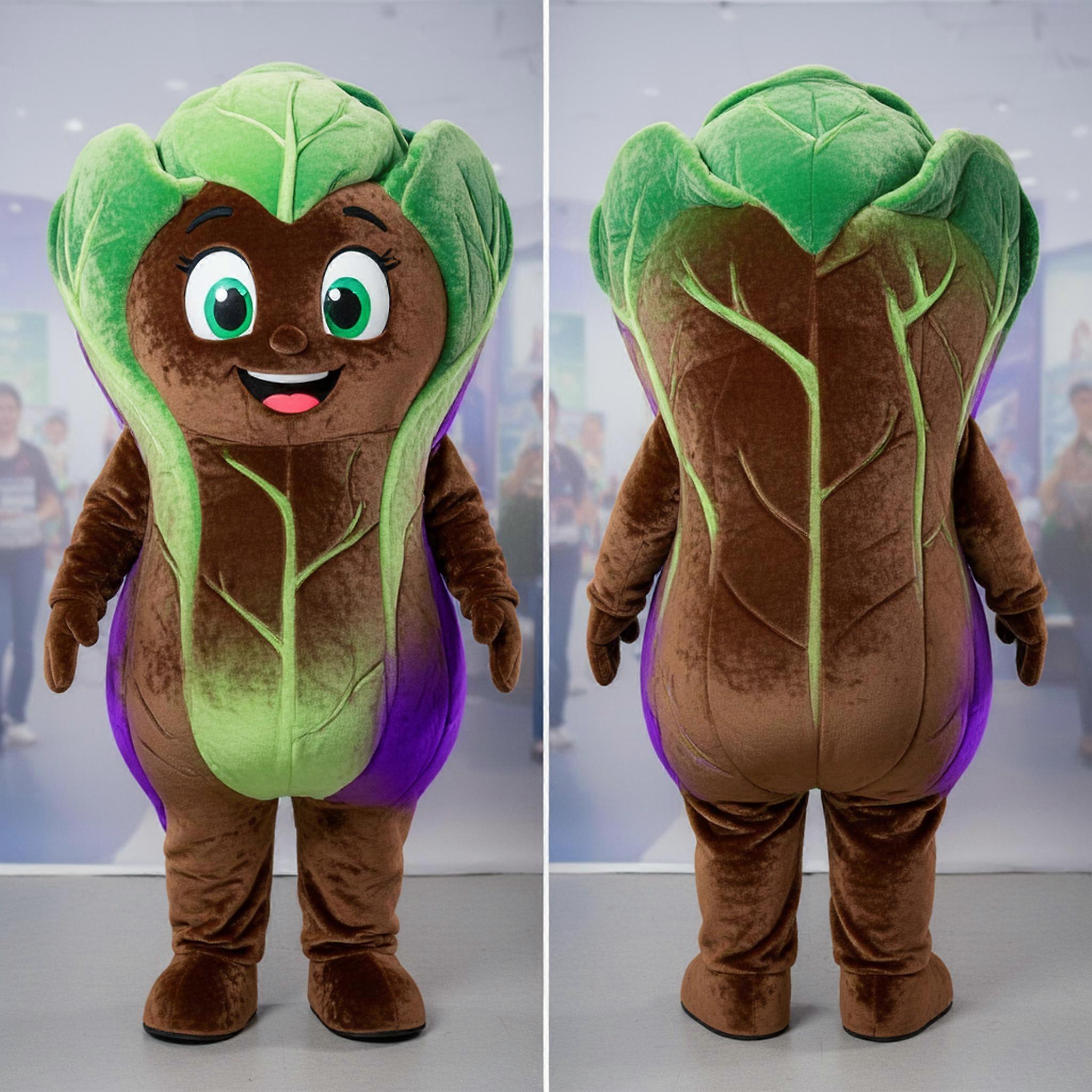 MASTICOT Vibrant Green Rounded Cabbage Mascot