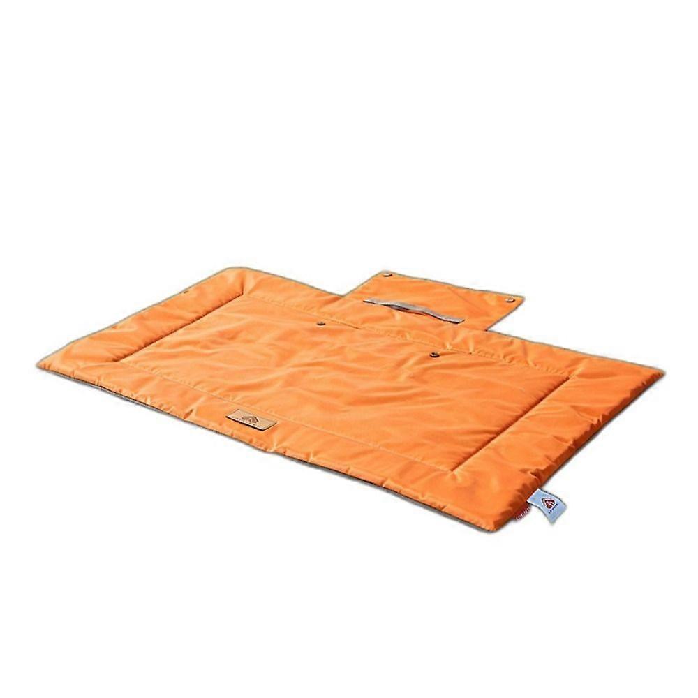 Foldable Polyester Outdoor Dog Mat with Quilted Rectangular Centre and Stitched Border
