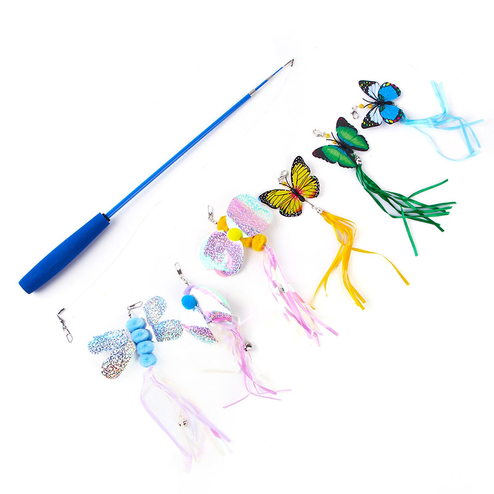 7pcs Cat Feather Wand Toy Keep Fit And Active Cat Toys Fun Cat Kitten Kitty Playing Toy