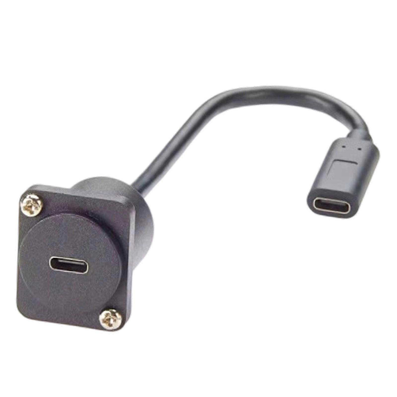 20cm USB C Panel Mount Data Cable