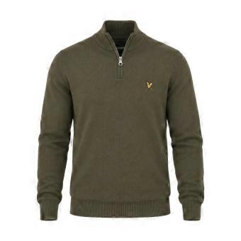 Lyle & Scott Cotton Merino Quarter Zip Jumper  Ash