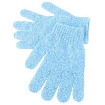 Body Brush Glove Bath Glove Scrubber compatible with 4Pairs Five Fingers Blue
