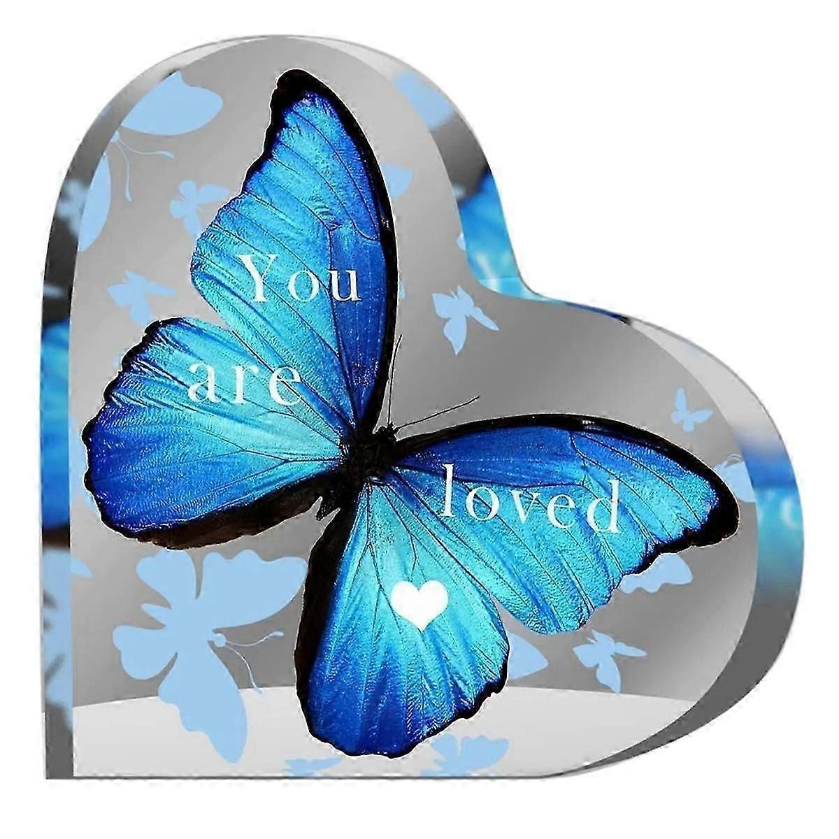 3PCS Clear Heart Butterfly Paperweight