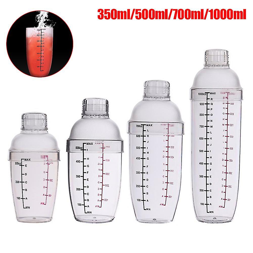Transparent Cocktail Shaker Cup With Dual Scale - Available In 350/500/700/1000ml Sizes For Wine Mixing