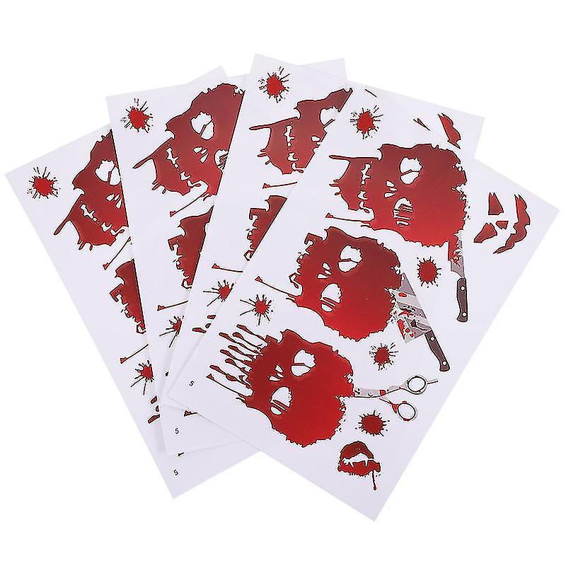 30X20cm Assorted Color Wallpaper 4 Sheets Unique Window Stickers Halloween Theme Adhesive Stickers H