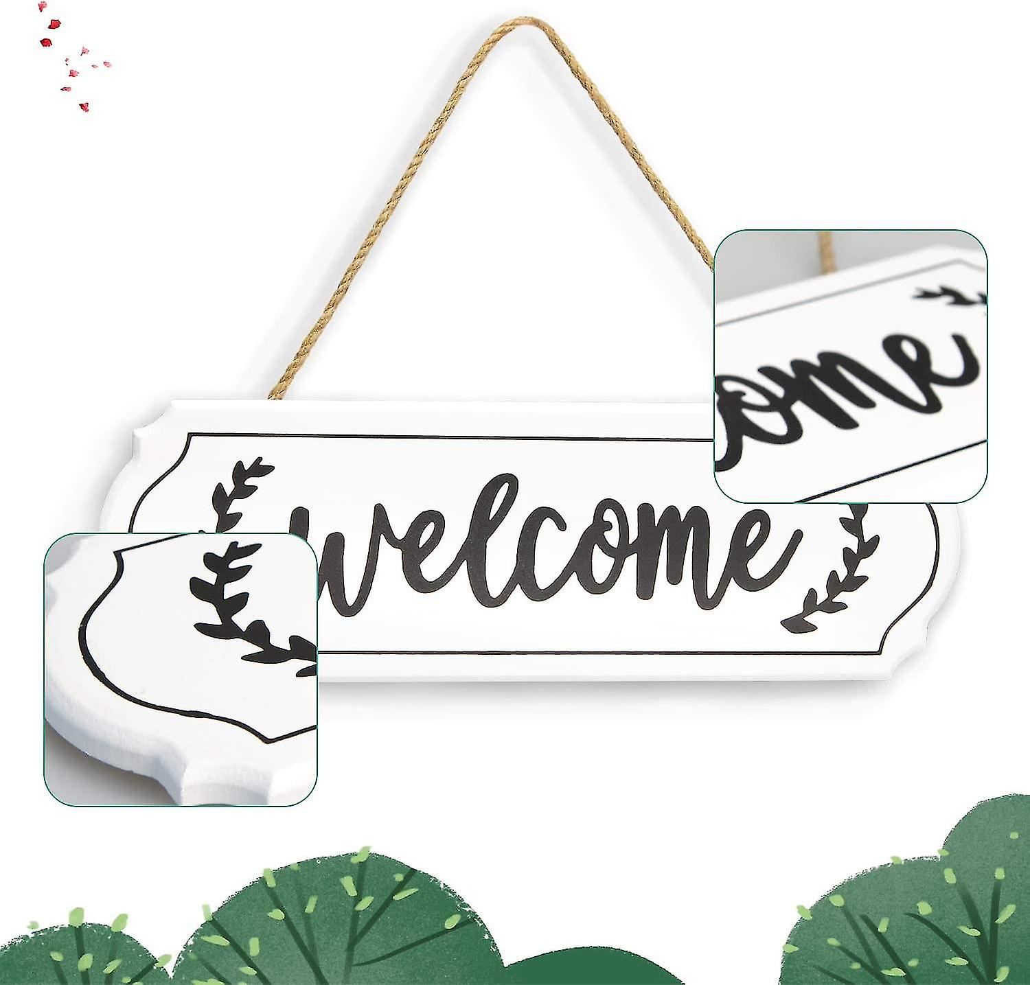 Wooden Welcome Sign For Rustic Farmhouse Decorations, Wall Hanging ...