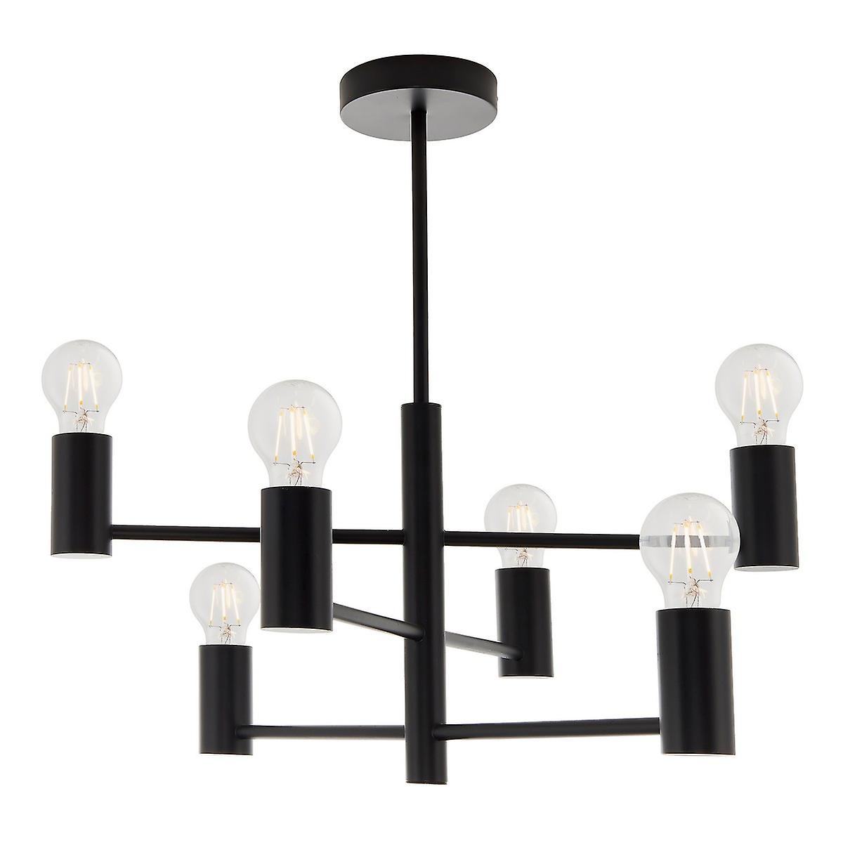 Endon Studio - 6 Light Semi Flush Light Matt Black, E27