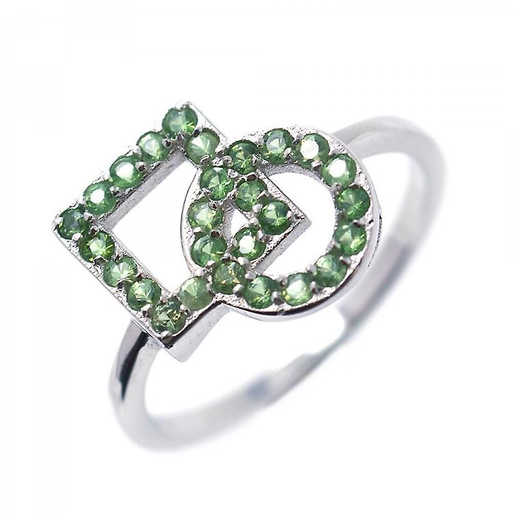 Tsavorite Garnet & 925 Sterling Silver Ring awo40