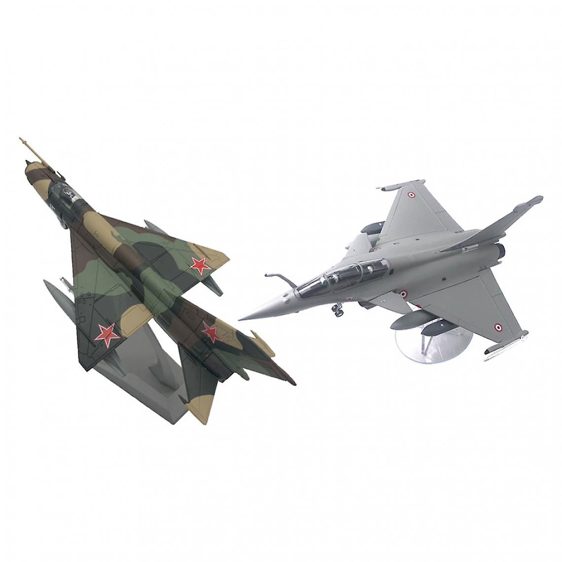 Set Of 2 Dassault Rafale 1/72 Fighter Planes + Mig-21 Alloy Diecast Plane