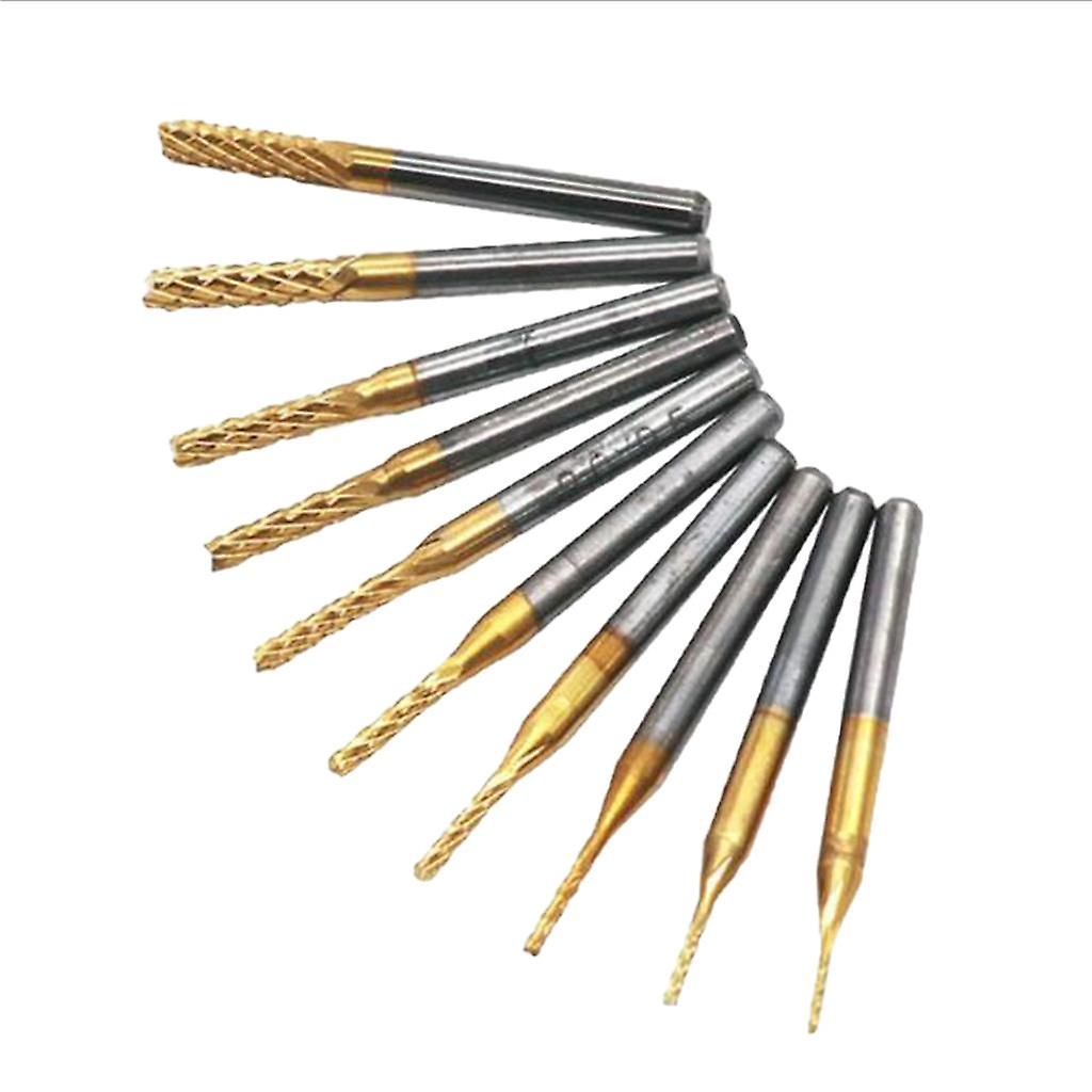 10pcs/set CNC Straight End Mill Thread Milling End Cutter Drill Bit Tools