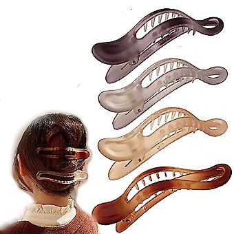 4 Pcs Women's Alligator Hair Claw Clips Strong Hold Matte Hair Claw Clips Big Hair Clips For Styling Duckbill Hair Styling Clips