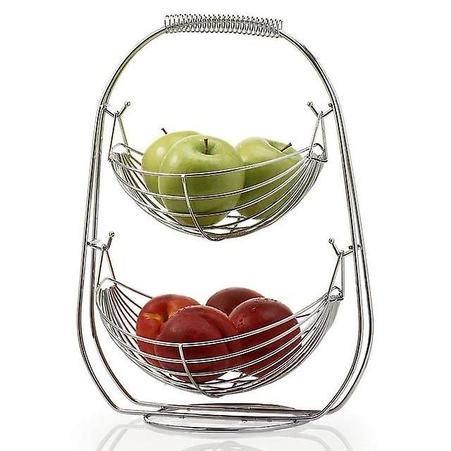 Double / Three Layer Metal Hammock Hanging Fruit Basket Racks & Holders