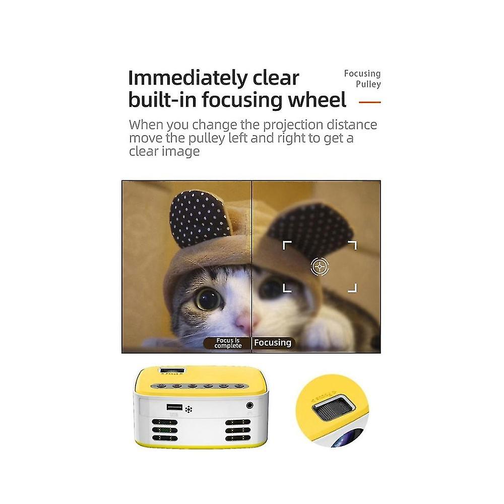 T20 Mini Projector Same-screen Version Portable Usb Hd Led Projector Home Media Video Player Projec