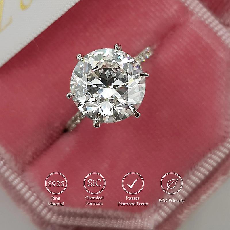 548 Carats Moissanite Engagement Ring With Hidden Halo And Micropave Side Stones