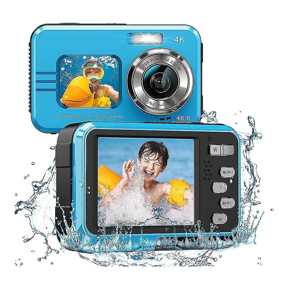 4k Waterproof Camera Underwater Camera Dual Screens Selfie 48mp 16x Digital Zoom Digital Camera For
