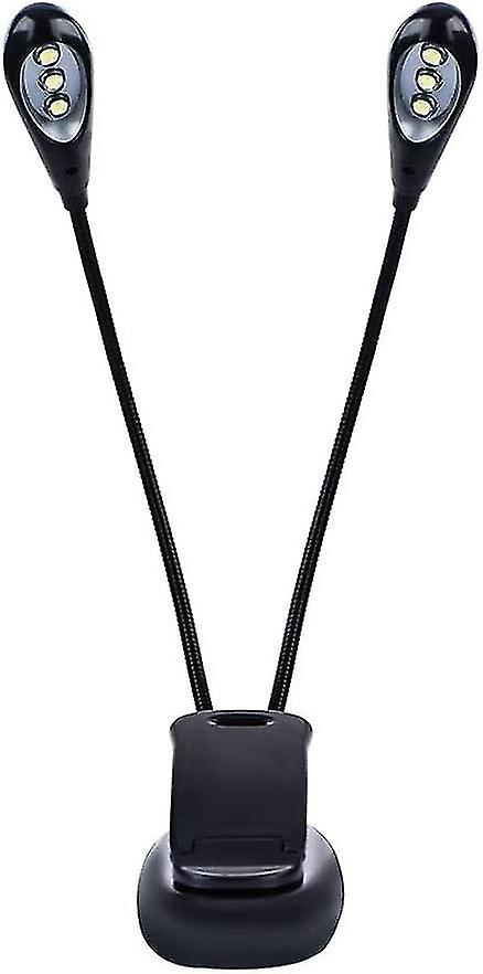 Music Stand Led Light Mini Double Arm Light Adjustable Reading Light With Usb Cable Lamp8 Beads  hy