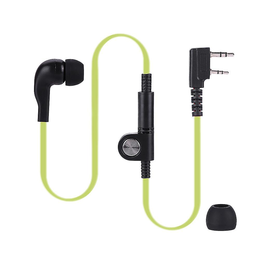 2-Pin Walkie Talkie Headset with PTT Button - Green