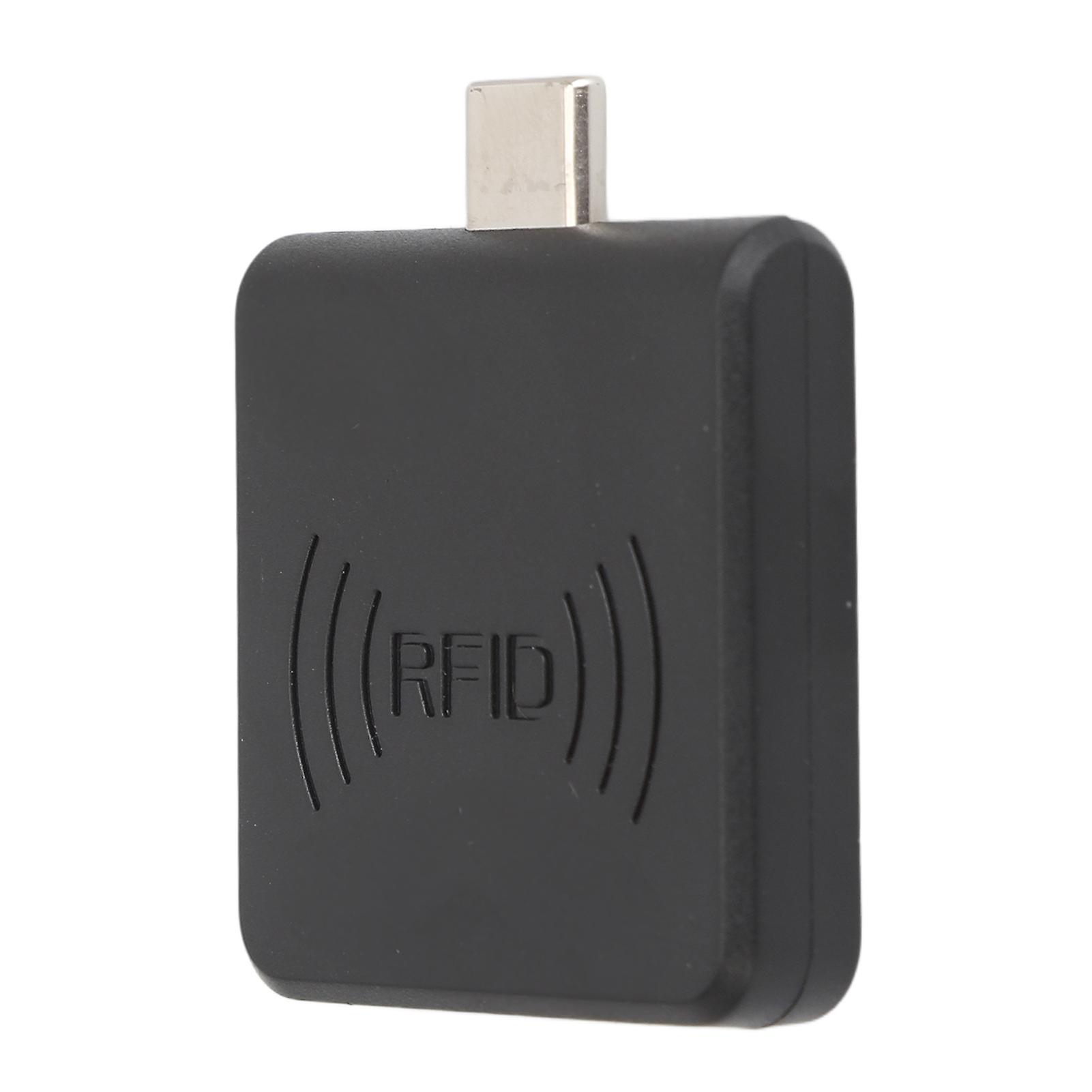 Radio Frequency Identification Card Reader 13.56Mhz Type C IC Card Reader Contactless Mobile Phone Card Reader for Windows Black