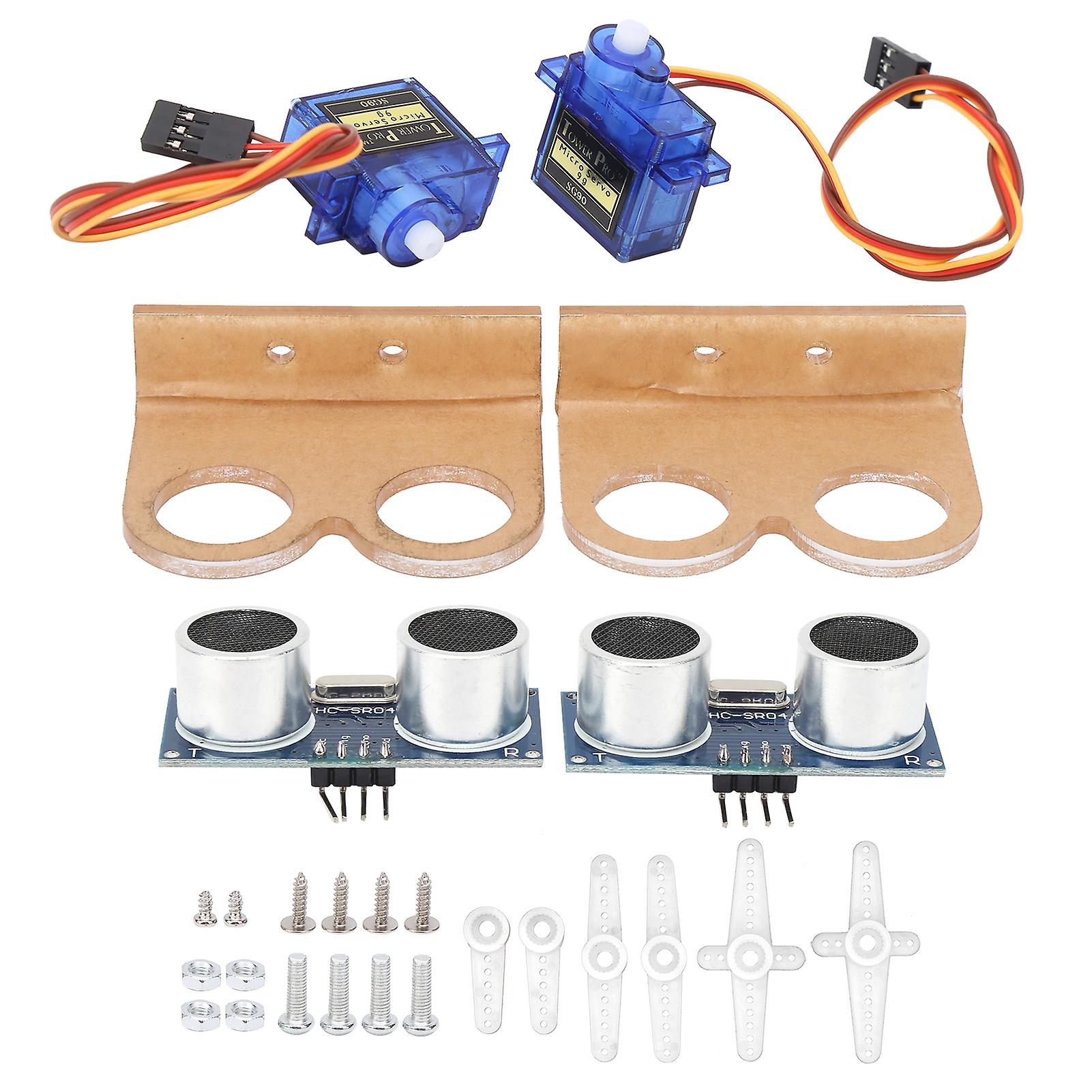 2 Sets DIY Robot Car Kit Ultrasone Sensor Module Stuurinrichting Montagebeugel