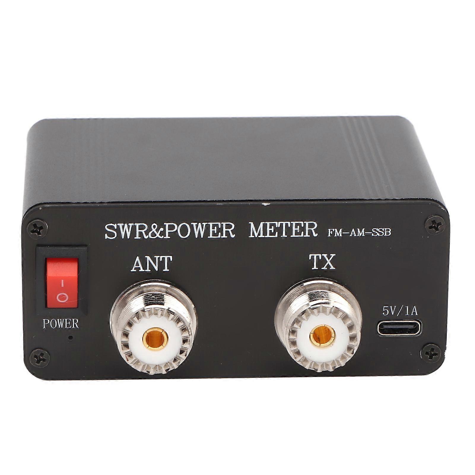 SWR 130 Standing Wave Meter Short Wave 1.8MHz‑50MHz 120W Digital Display FM AM CW SSB SWR Power Meter Black
