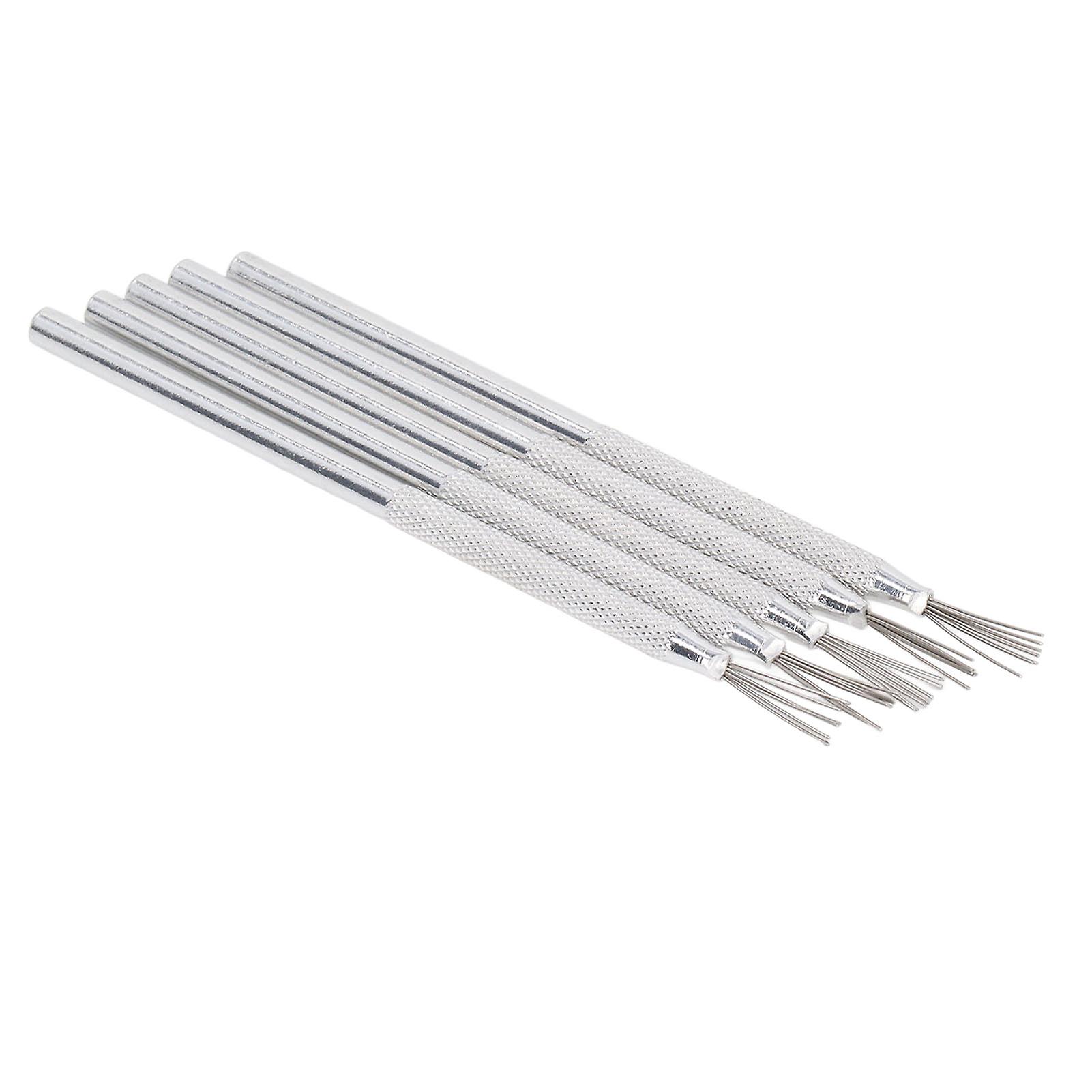 5 PCS Clay Needle Tools Silver White Aluminum Handle Clay Pottery Sculpting Texturing Modeling Tools 
