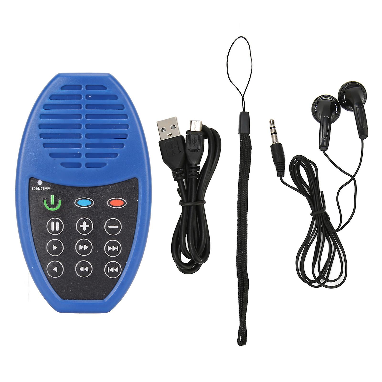 Solar Bible Player with HiFi Sound, 4G Memory, and Adjustable Volume - Blue