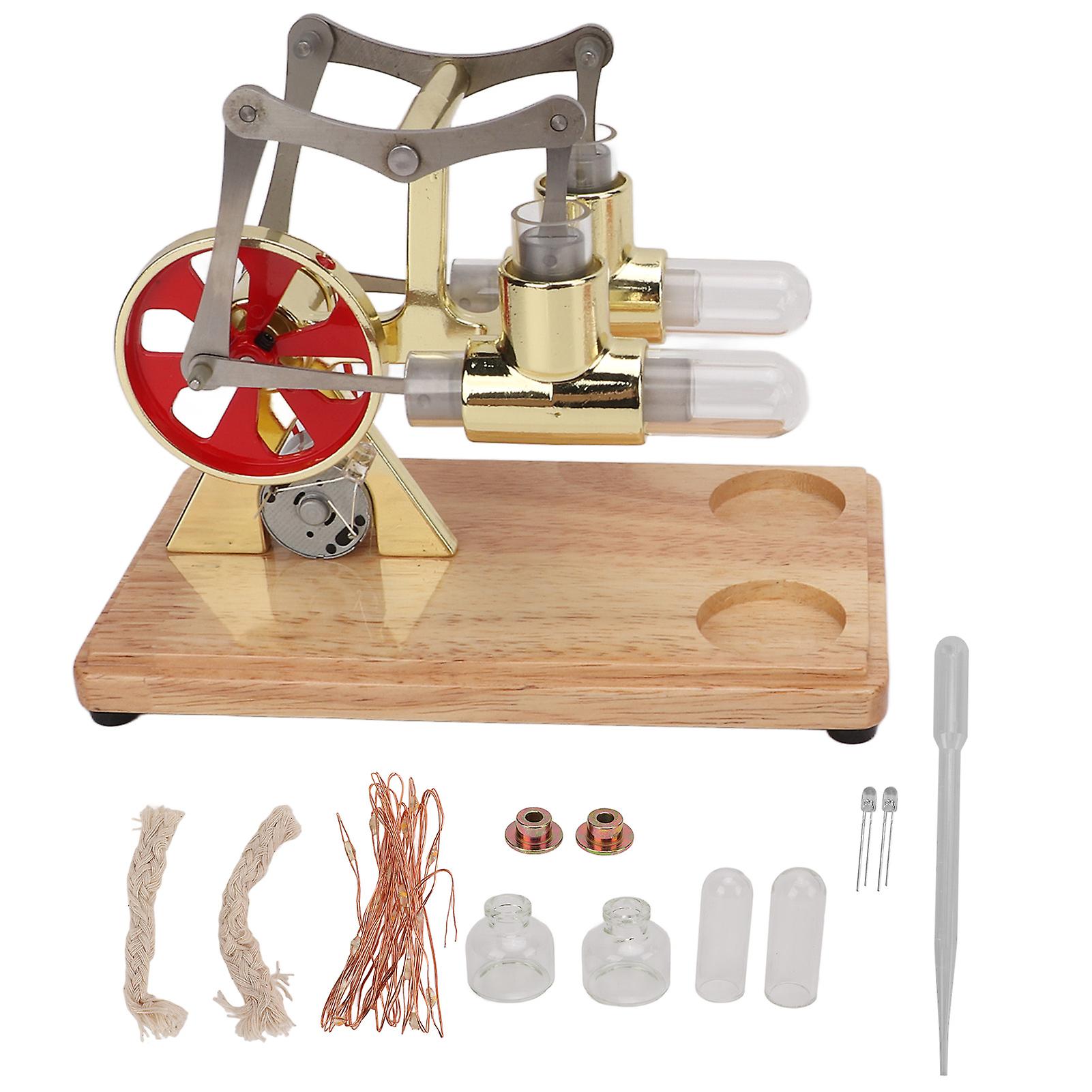 Stirling Engine Model Scientific Physical Model Golden Two Cylinder nce Stirling Engine Model Educational Toy