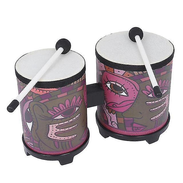 Mounchain Indian Decal Bongo Drum With 2 Pcs Drumsticks For Percussion Instruments Parts Instruments Accessories