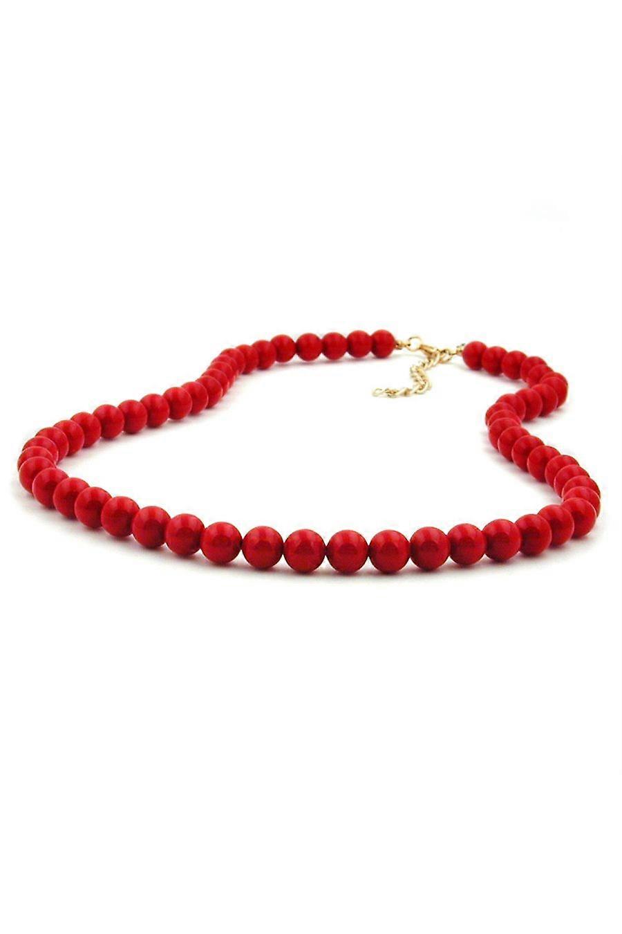Necklace Beads 8mm Red Shiny 50cm - Gl03846