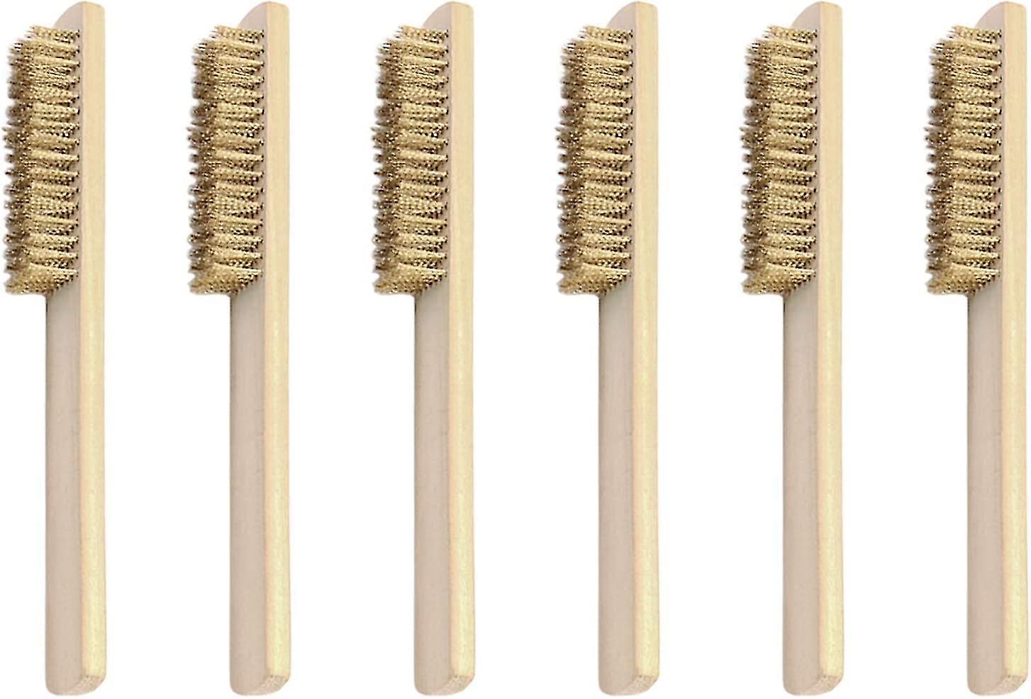 Ensemble de 6 brosses métalliques en laiton, brosse métallique à poils en laiton 200 mm, ensemble de brosses métalliques en laiton pour le nettoyage