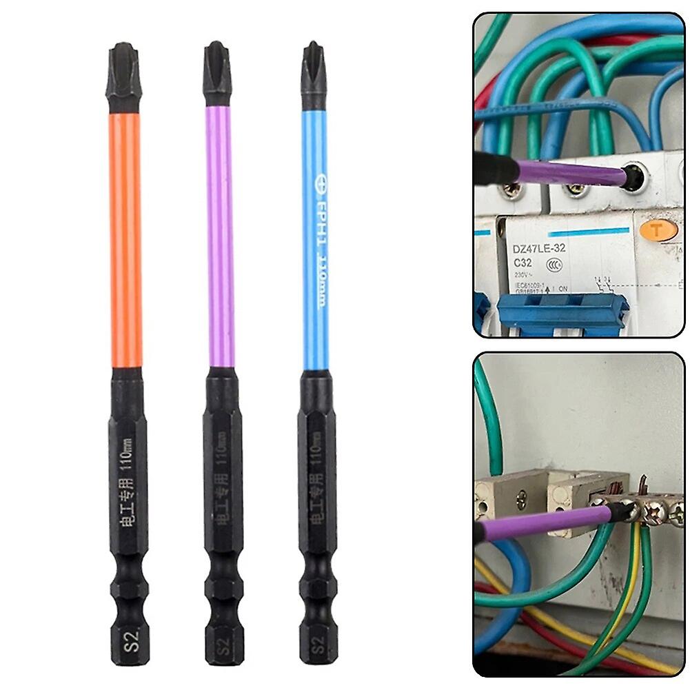 1/3/4pcs Special Slotted Phillips Screwdriver with Magnetic Ring Head for Socket Switch Power Tools~14047