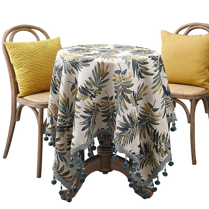 Embroidery Tassel Flower Cloth Tablecloth Round Tablecloth