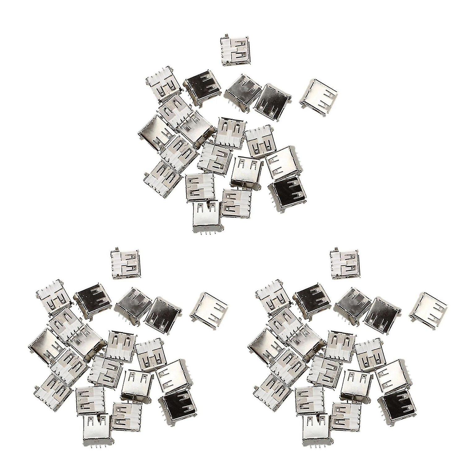 60 Pcs Usb Female Type A 4-pin Dip Right Angle Plug Jack Socket Connector