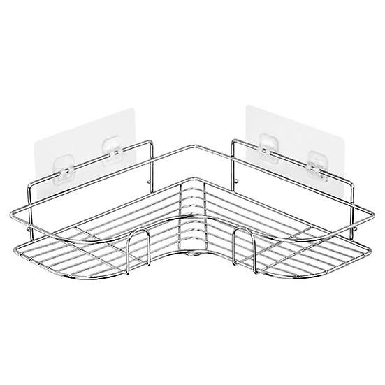 1 Set Shower Storage Rack Stable Anti-rust Convenient Shower Corner Shelf Kitchen Sundries Tripod for Home