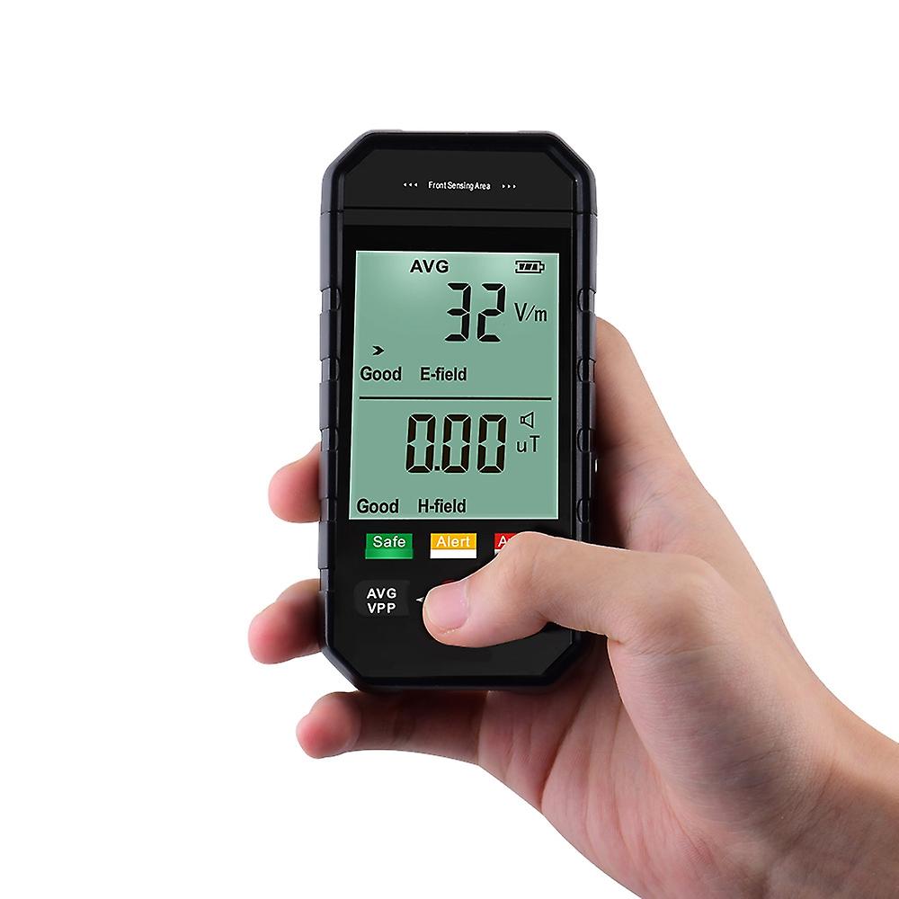 Large screen electromagnetic radiation detector radiation level assessment sound and light alarm red