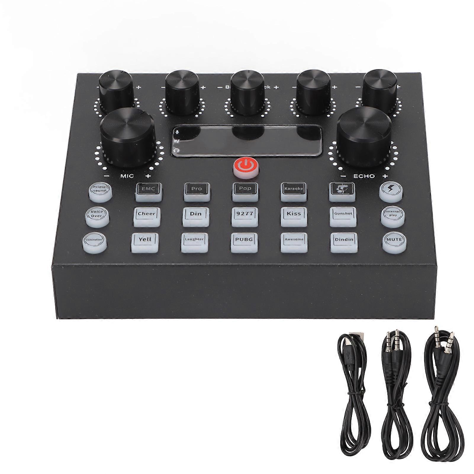 Sound Mixer Dual Channel Plug And Play Usb Live Sound Card For Pc Recording Gaming Live Streaming