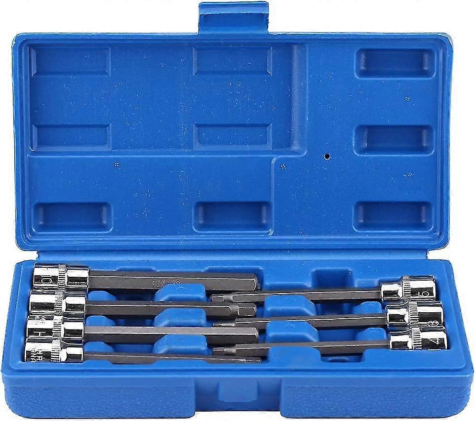 Nut Set, 7pcs Extra Long Hex Socket Set Shank Electric Screwdriver Tool Repair Set