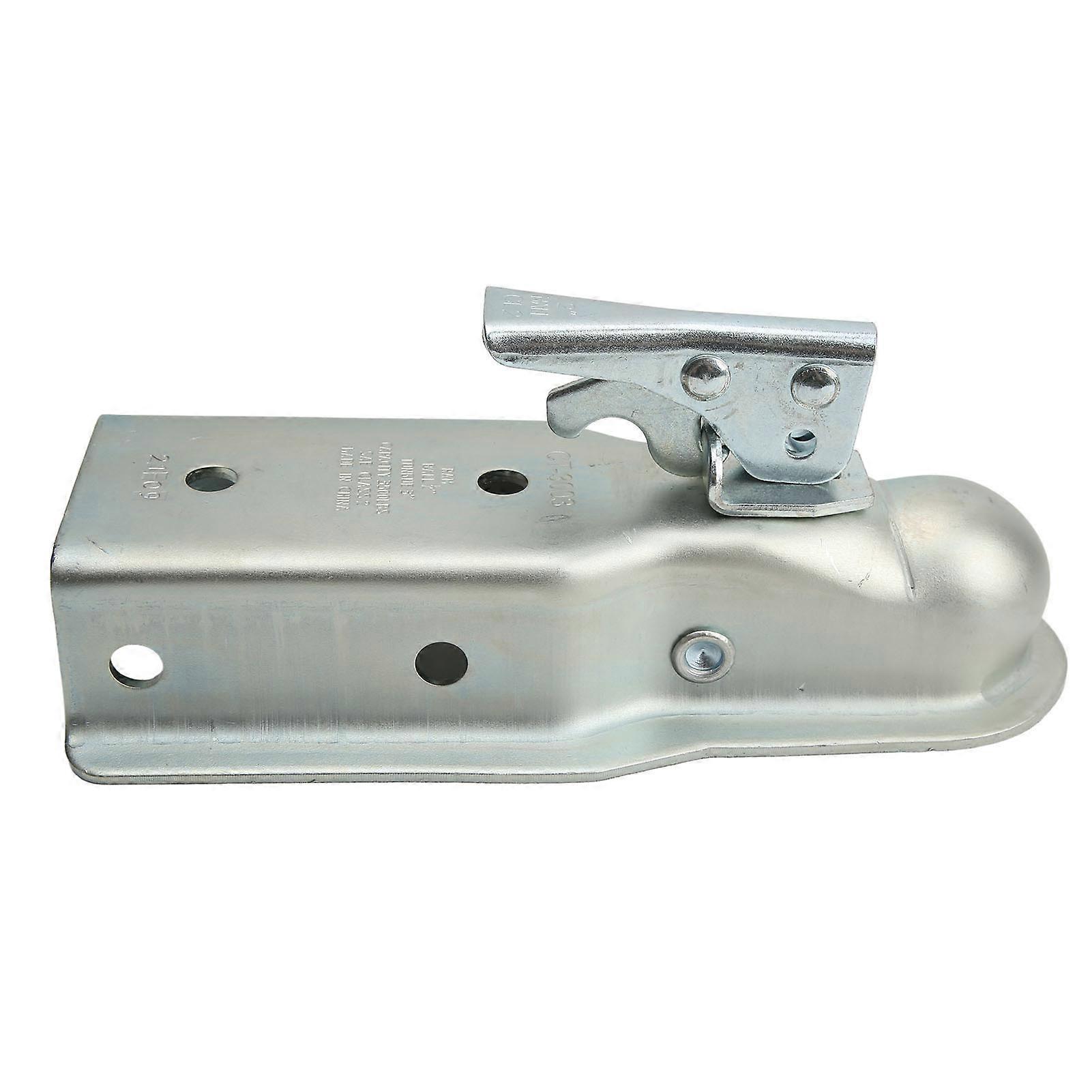 Straight Tongue Trailer Coupler 2in Hitch Ball 3in Channel 3500 Load Capacity for 76mm Square Tube NO.01893