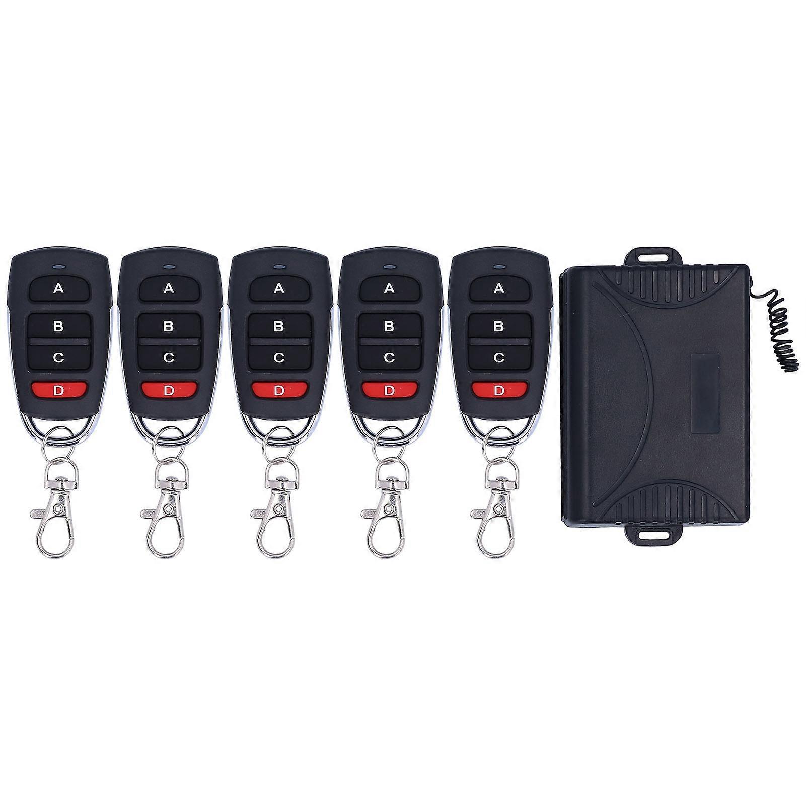 433Mhz 4CH Garage Door Remote Control Entry Opener Wireless Relay Transmitter Receiver Kit E2U911