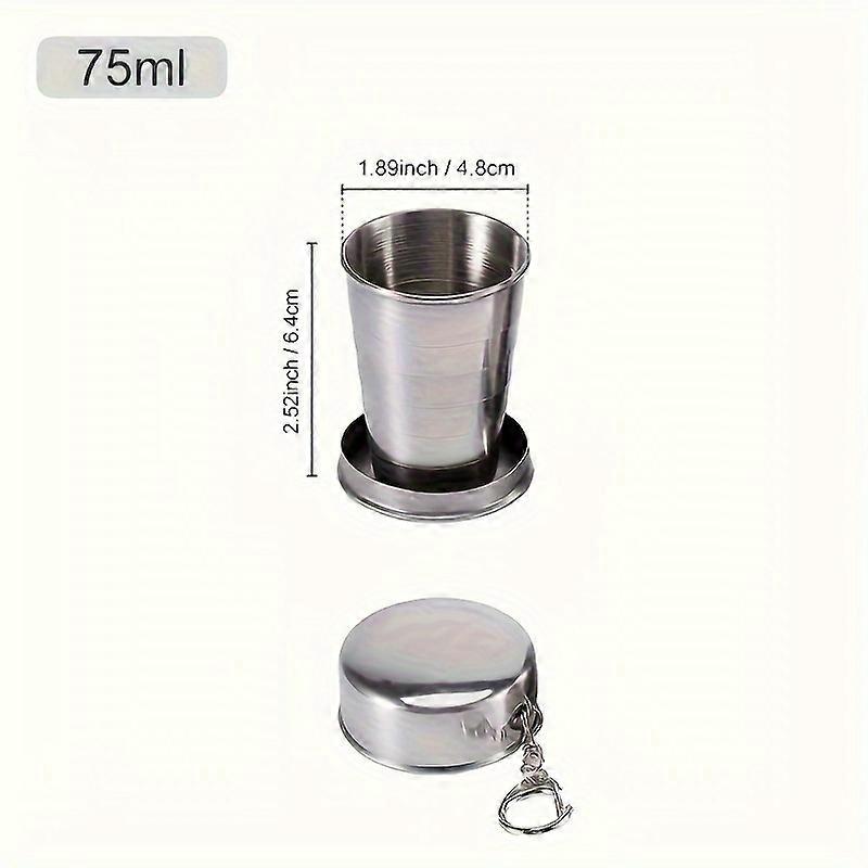 Collapsible Water Cup, ελαφρύ πτυσσόμενο κύπελλο από ανοξείδωτο χάλυβα, κατάλληλο για ταξιδιώτες, κατασκηνωτές & εργαζόμενους