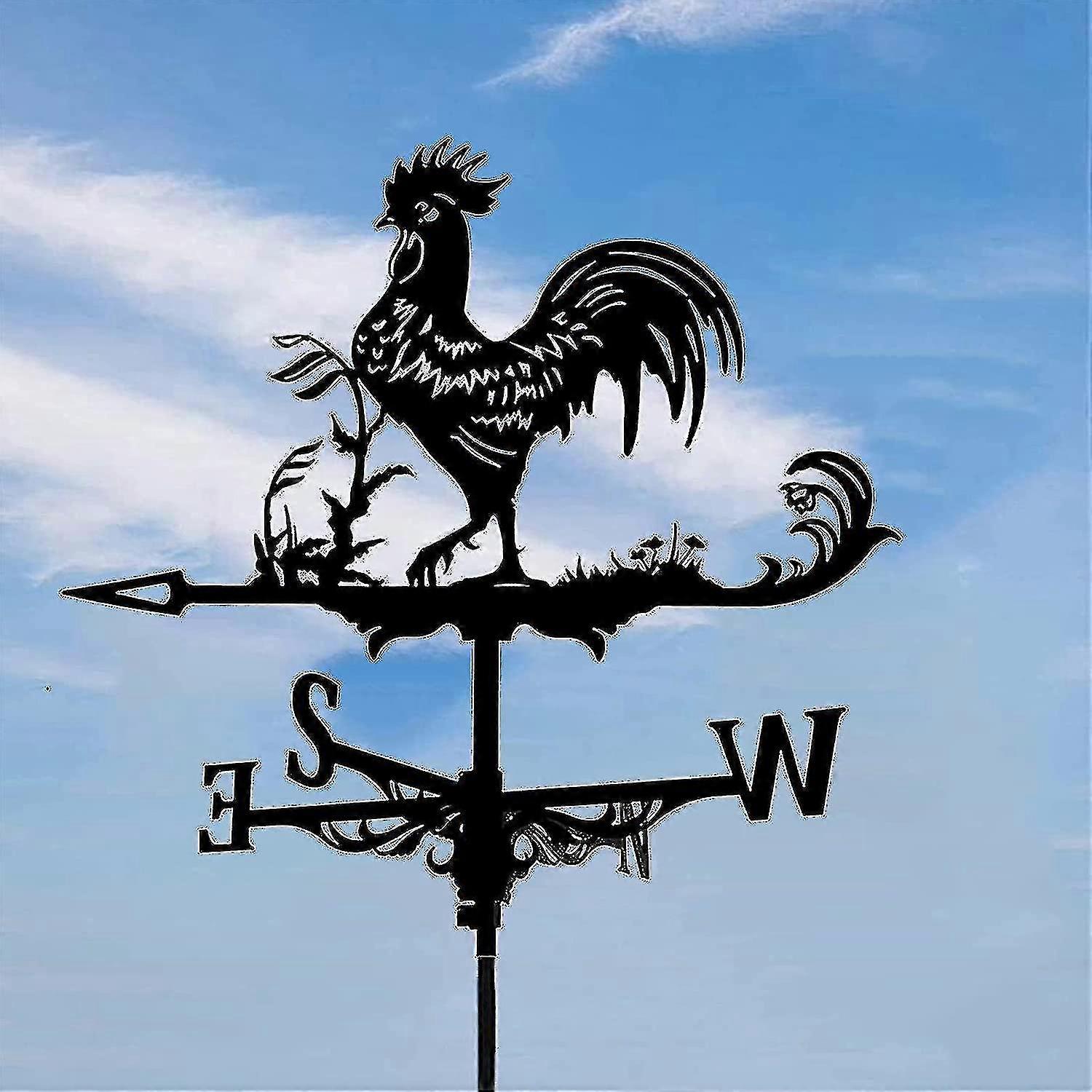 ANCNA Stainless Steel Weather Vane - Outdoor Wind Direction Indicator With Decorative Design For Garden, Yard, Or Farm
