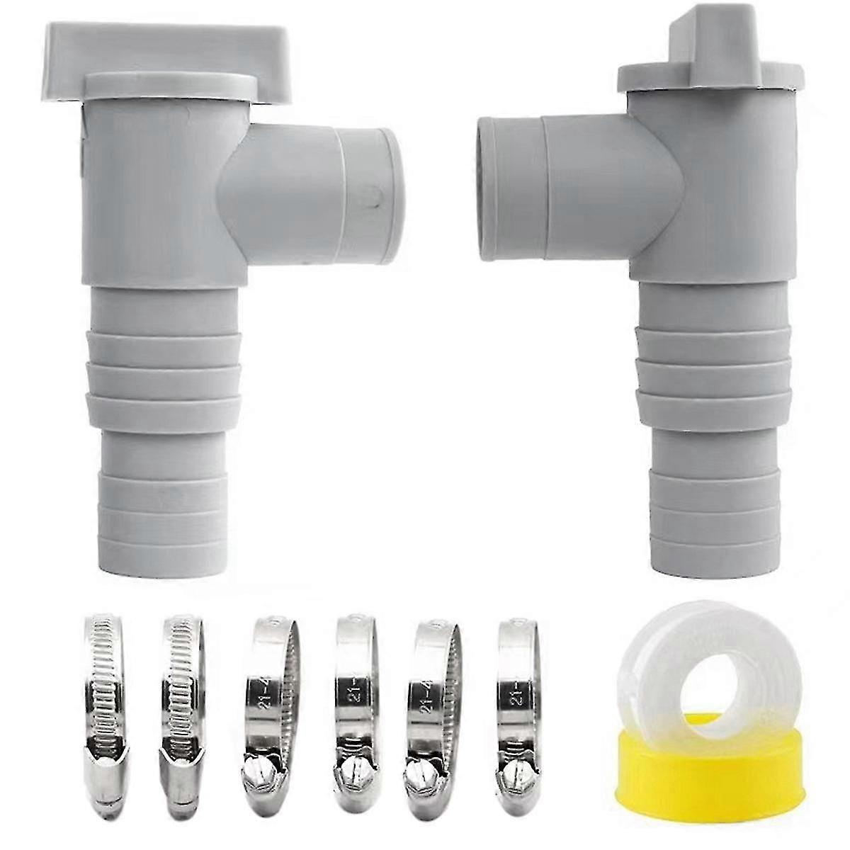 Pvc Pool Filter Pump Adapter Sets Durable On/off Plunger Valve 32mm Adapter Leak Proof Sealed Repla