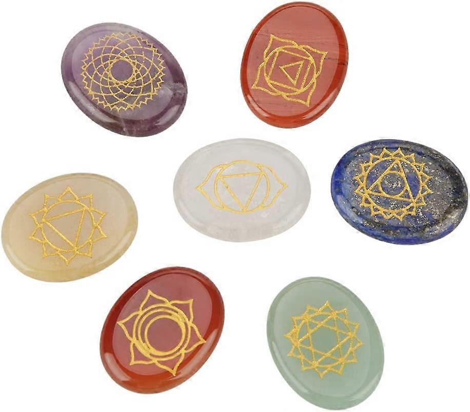 7 יחידות אבני צ'אקרה קריסטלים ריפוי קריסטלים אבן צ'אקרת דקל לריפוי רוחני