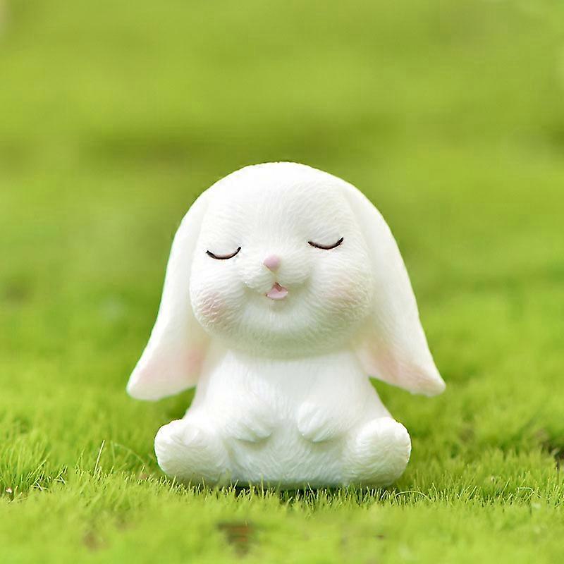 Mini Easter decor Hare Animal Figurine Resin Craft Bunny Garde