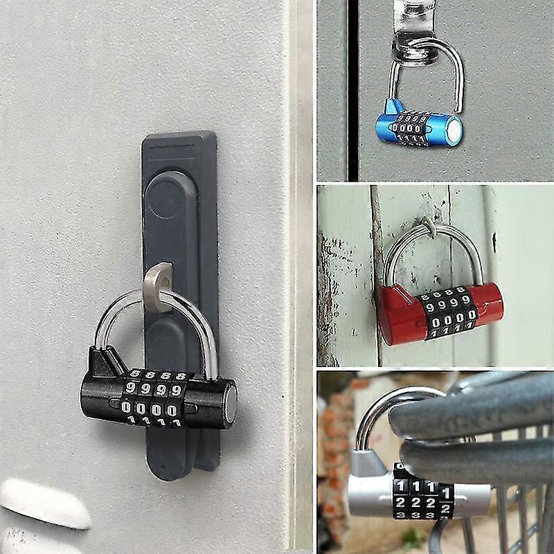 Ahlsen Cadenas Code 4 Chiffres, 52mm Extérieur Etanche, Robuste et Antivol, 8mm Loquet à Combinaison, Exterieur Serrure Porte de Garage, pour Jardins,Cours,Clôture,Casier-Noir