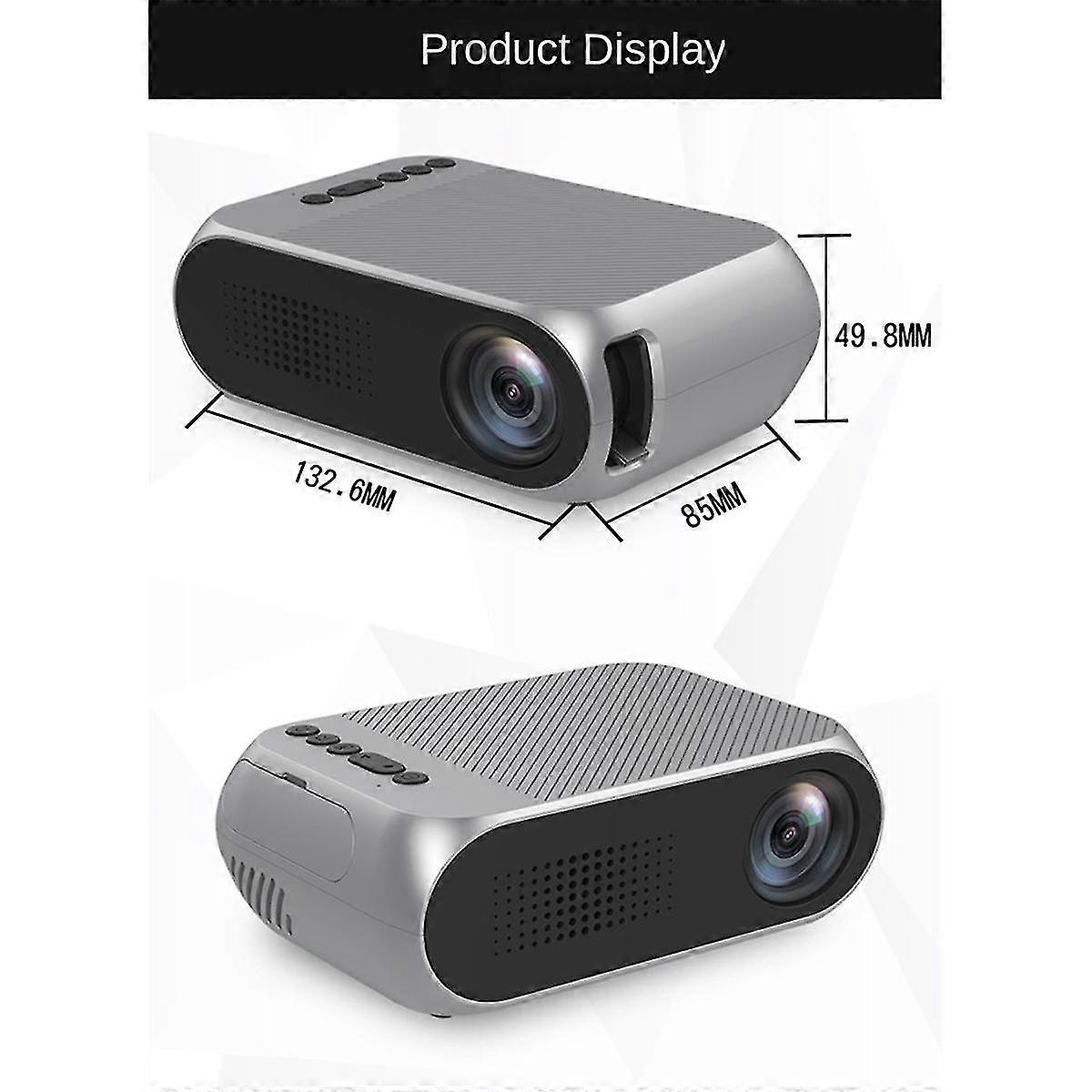 Mini Projector Home Portable Led Small Hd 1080p Small Projector Portable Home Cinema Silver Black U