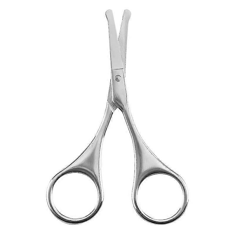 Nose & Ear Rounded Tip Scissors - Multipurpose - Best For Nose, Eyebrows, Ear, Beard & Moustache(2pcs, Silver)