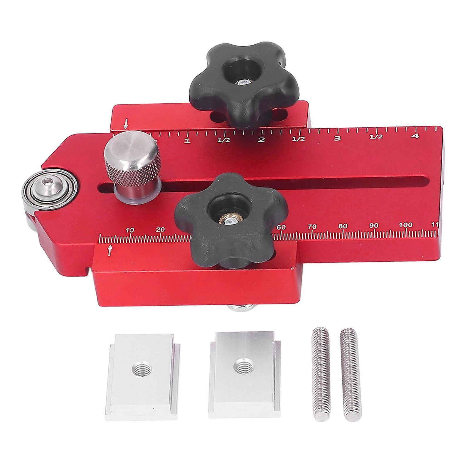 Table Saw Limit Fence Aluminum Alloy Red Retractable Adjustable Table Saw Cutting Backer for Fixing