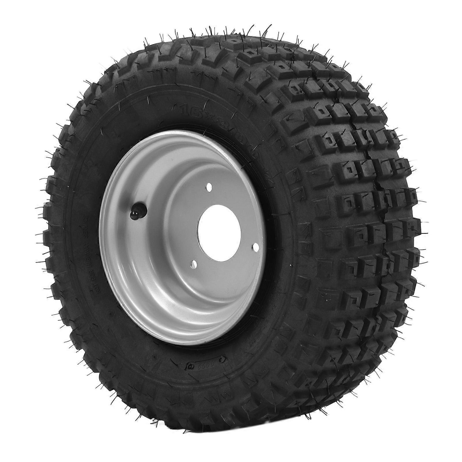 16x8?7 Tire with Hub Reduce Vibration Noise Universal Rubber Antislip for ATV UTV Lawn Mower