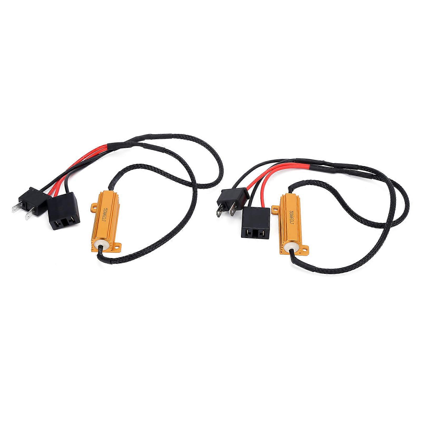 2pcs H7 LED Decoder 50W 6ohm Load Resistor Flash Error Free Canceller for Car Headlight Turn Signal